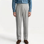 Pantalon met hoge taille en plooien