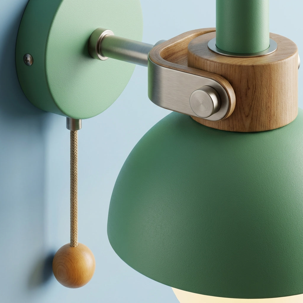 Wandlamp met pastelkleurige lampenkap