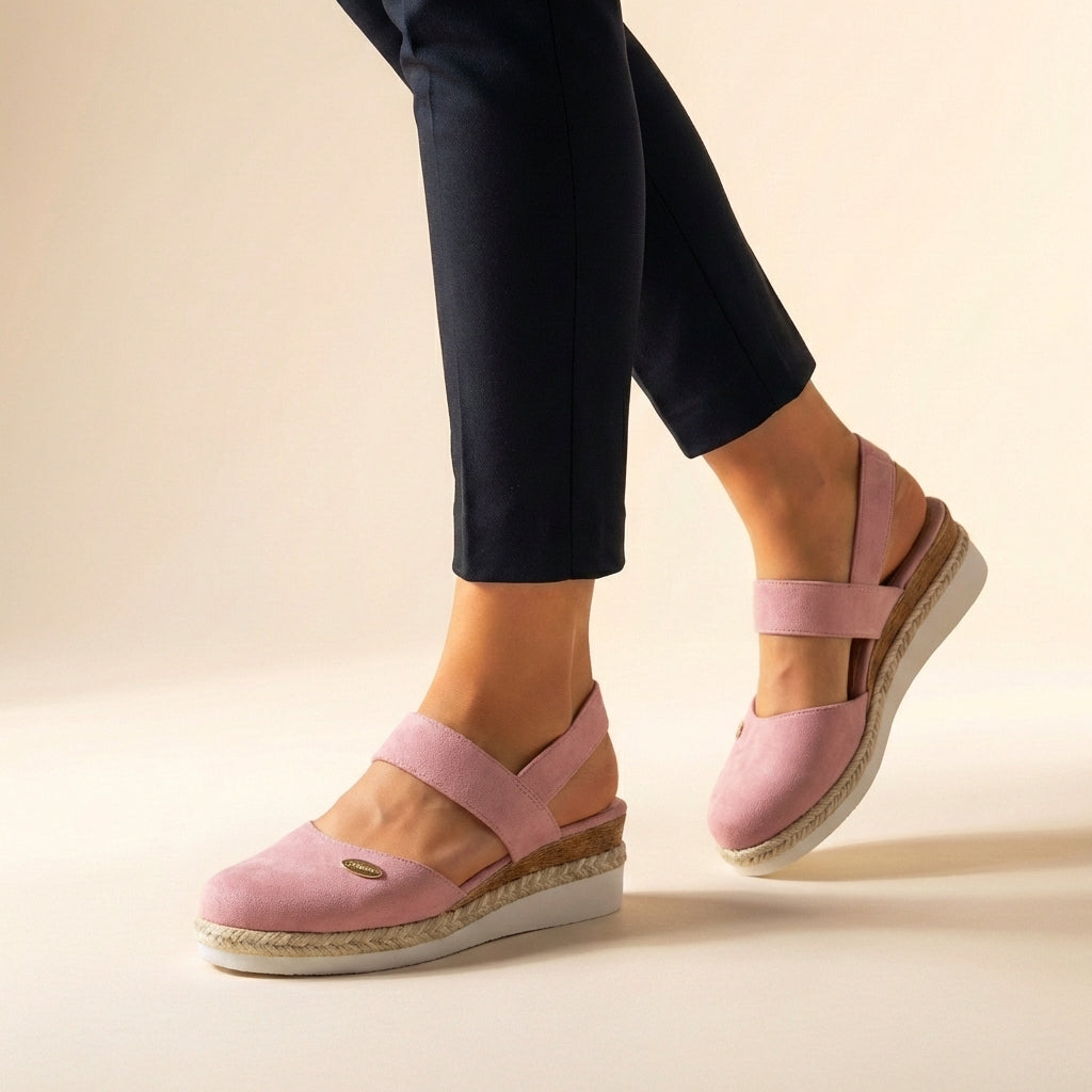 Damesespadrillesandalen met platformzool