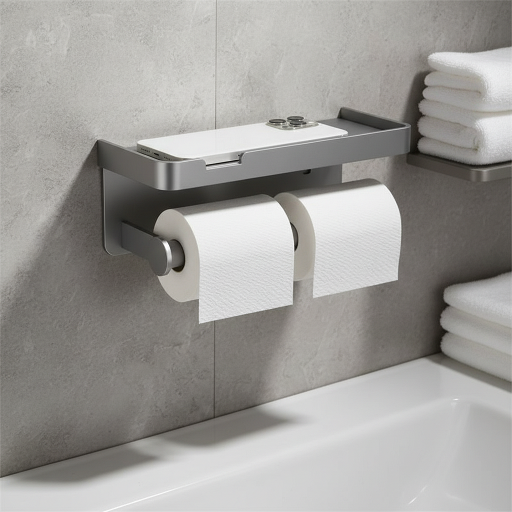 Ruimtebesparende toiletpapierhouder