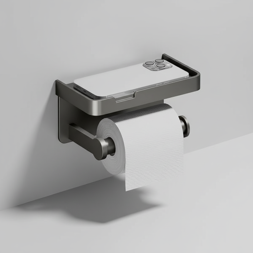 Ruimtebesparende toiletpapierhouder