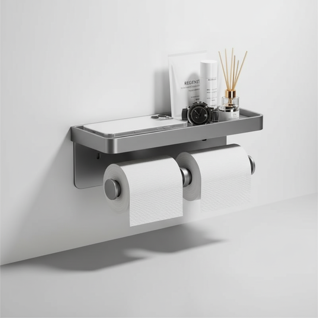 Ruimtebesparende toiletpapierhouder