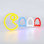 Speels neonschild met geesten