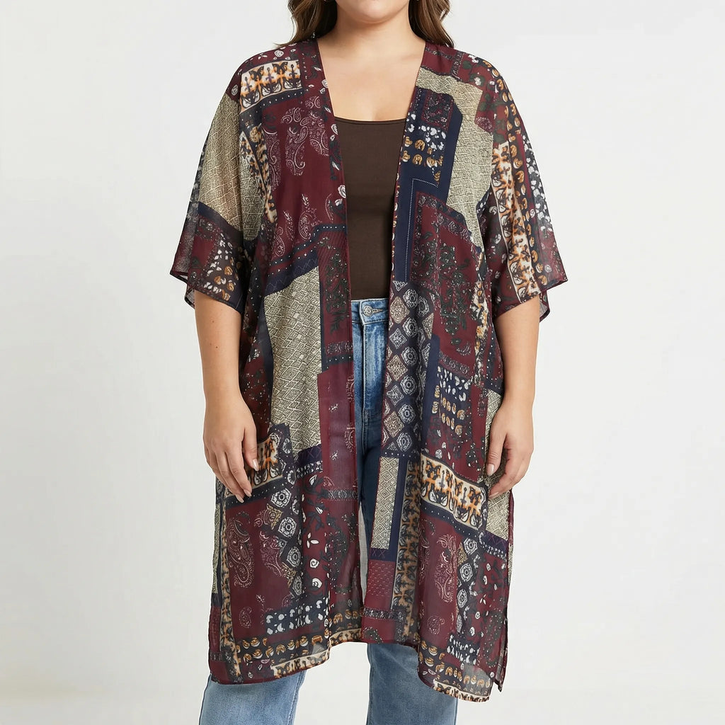 Plus-size boho-stijl strandjas