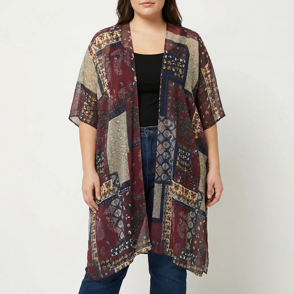 Plus-size boho-stijl strandjas