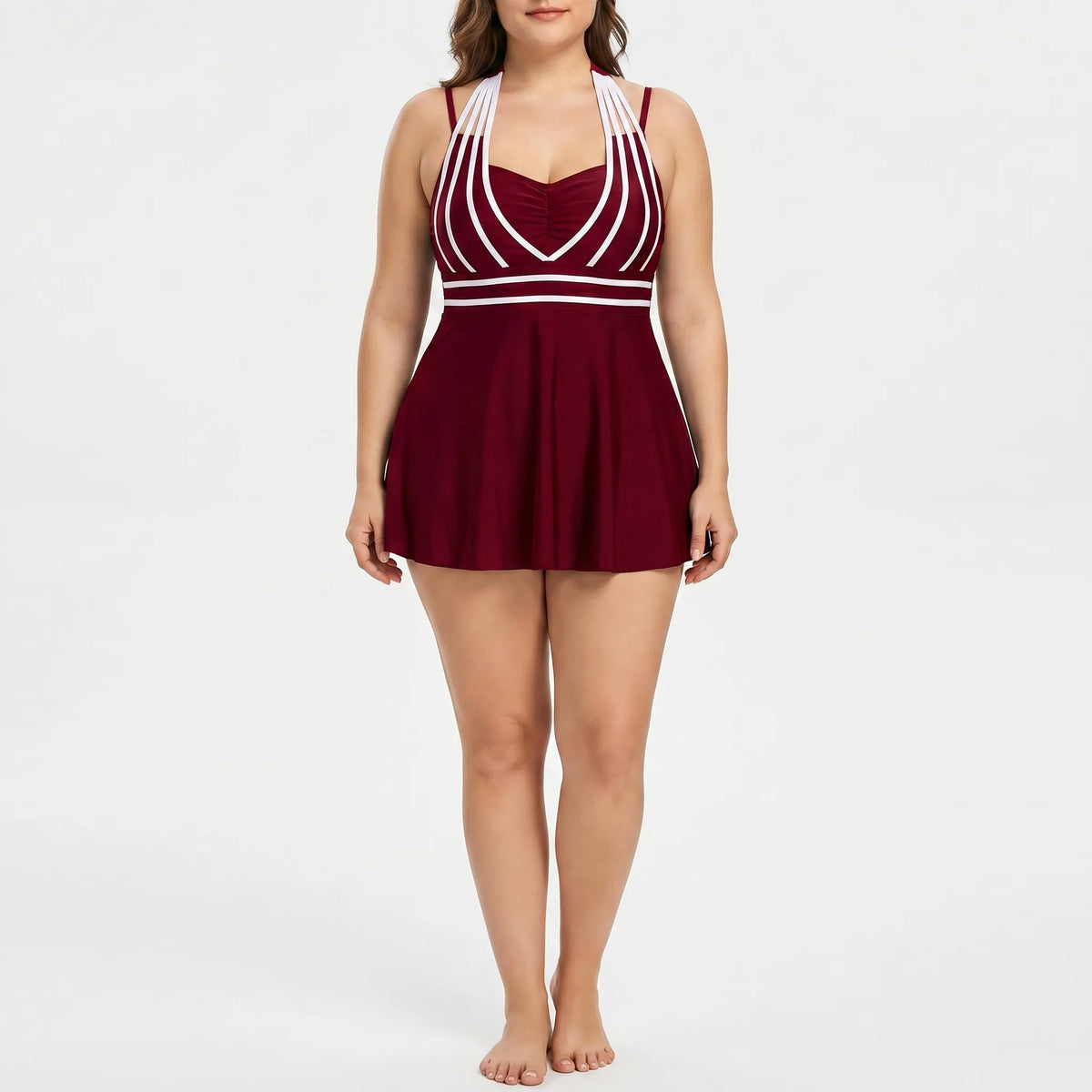 Plus-size zwemjurk met ingebouwde shorts — afbeelding 21
