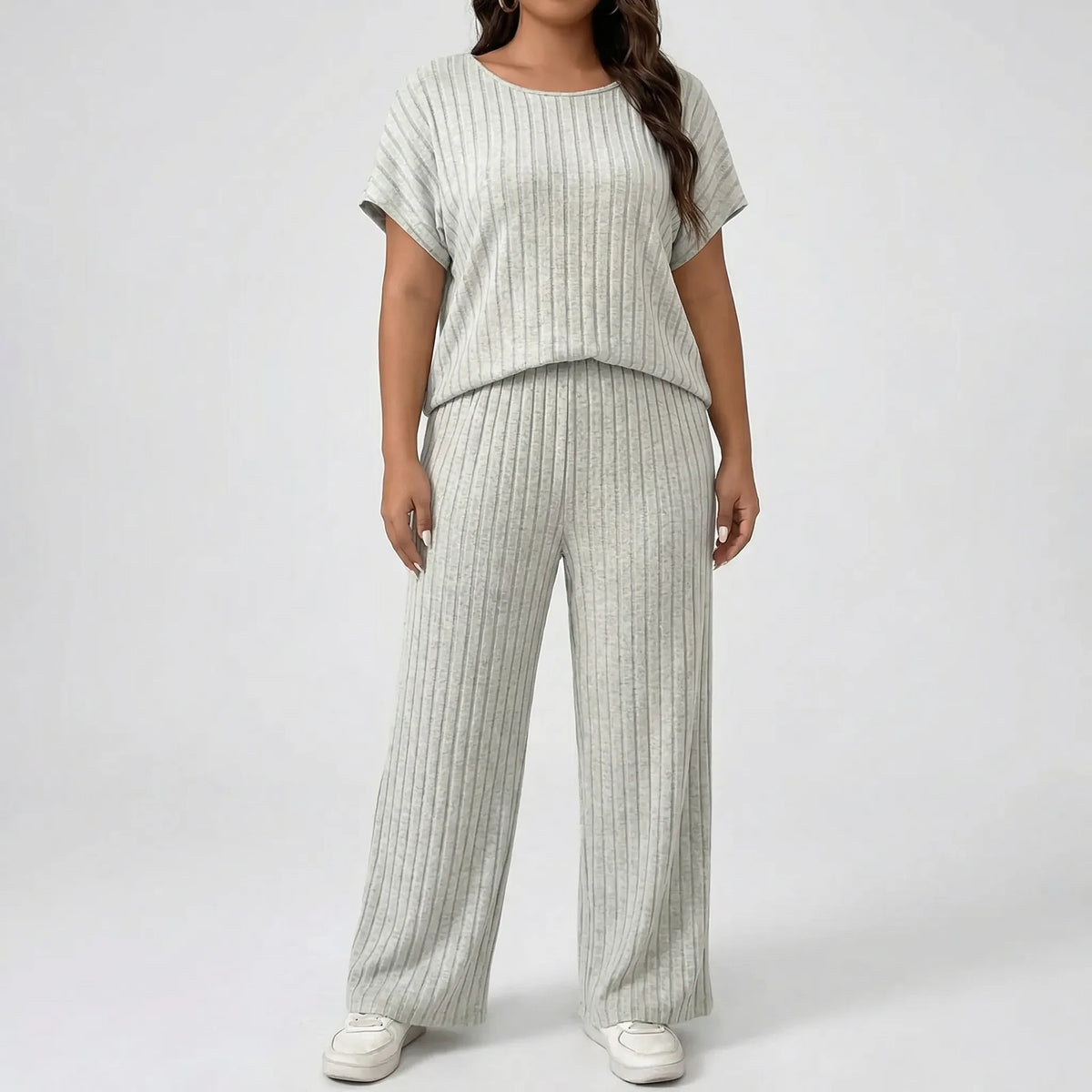 Plus-size casual tweedelige set