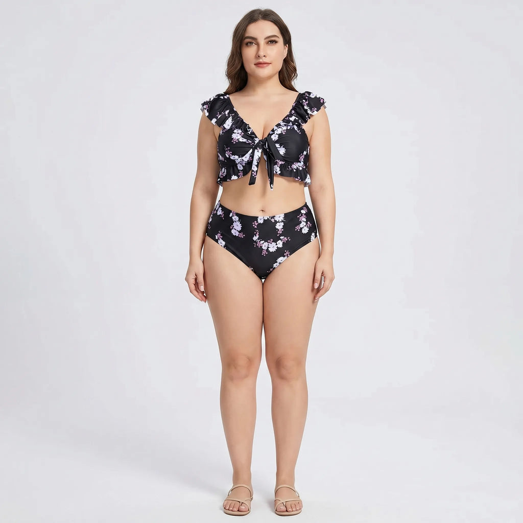 Bikini-set in plusmaat met hoge taille