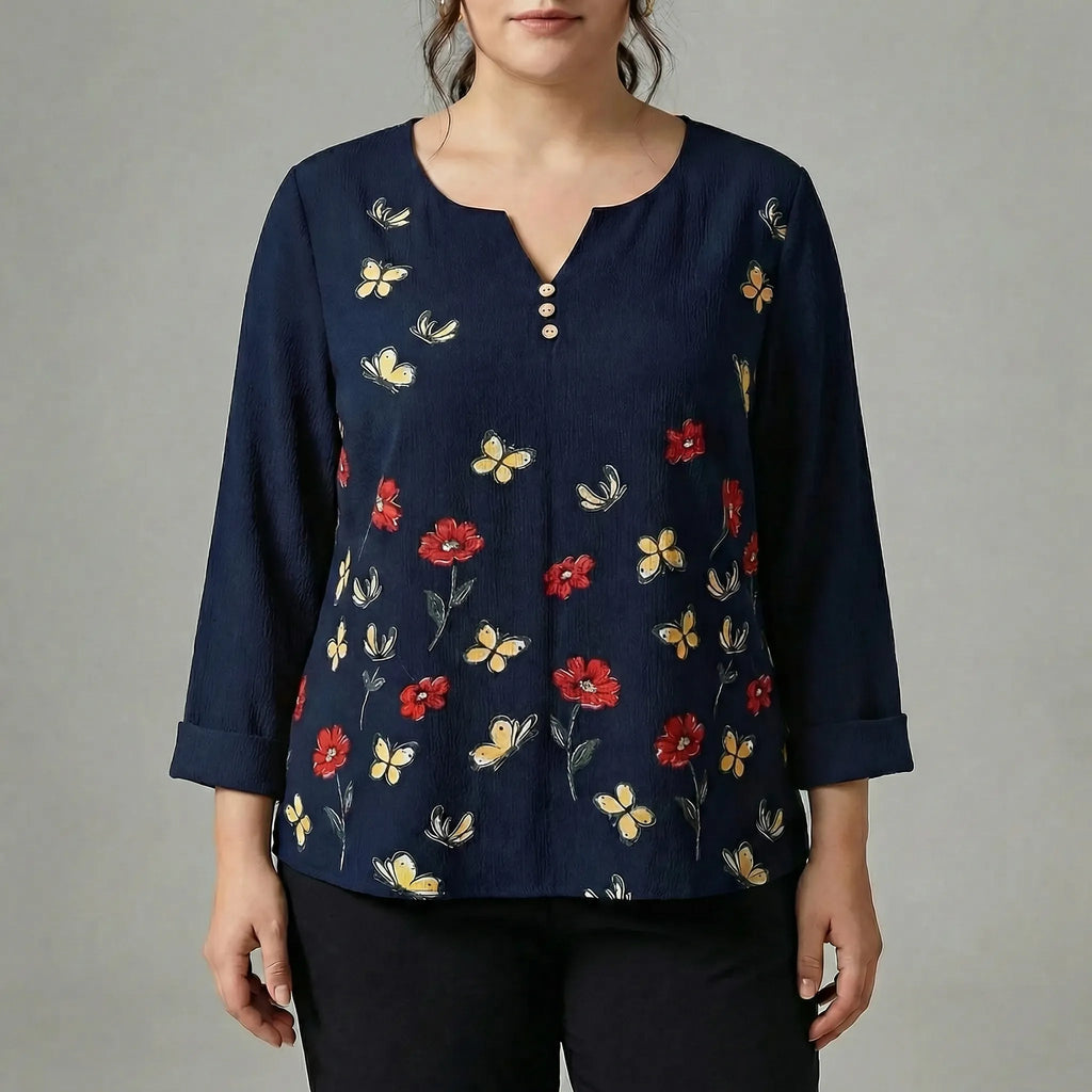 Plus-size casual top met lange mouwen