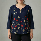Plus-size casual top met lange mouwen