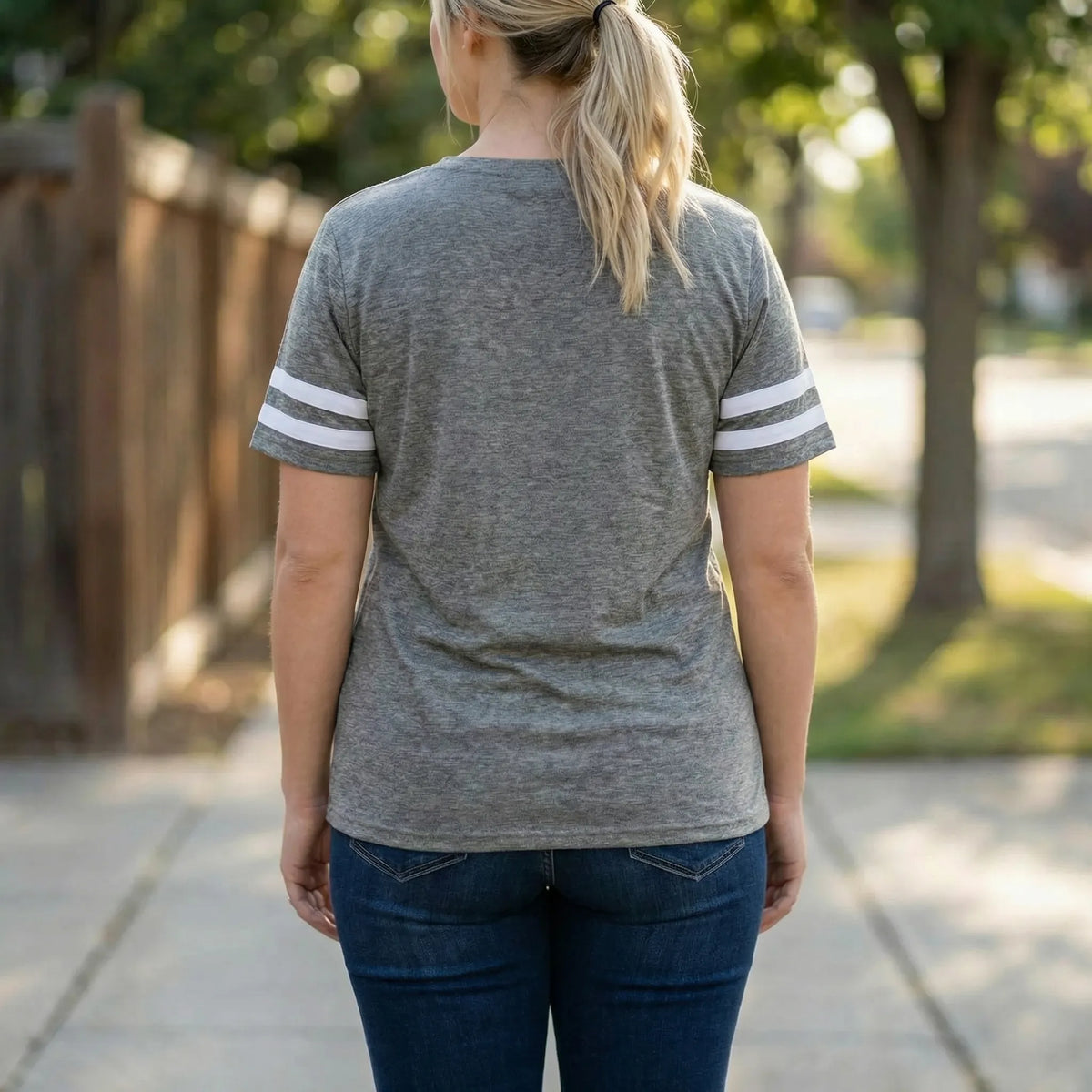 Plusmaat losvallend T-shirt met V-hals