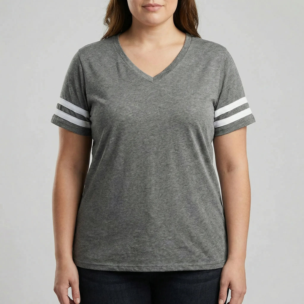 Plusmaat losvallend T-shirt met V-hals