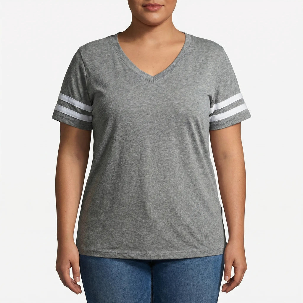 Plusmaat losvallend T-shirt met V-hals