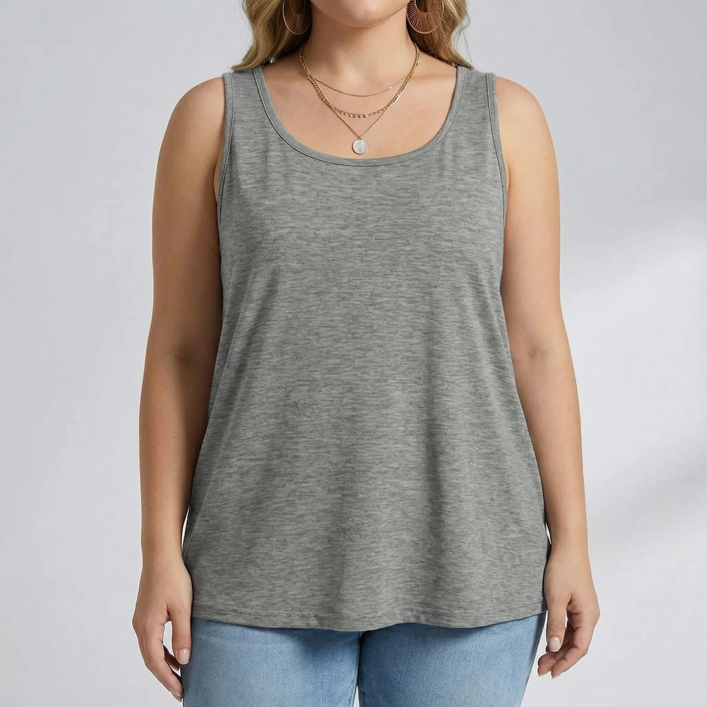 Plus-size mouwloze U-hals tanktop — afbeelding 33