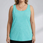 Plus-size mouwloze U-hals tanktop