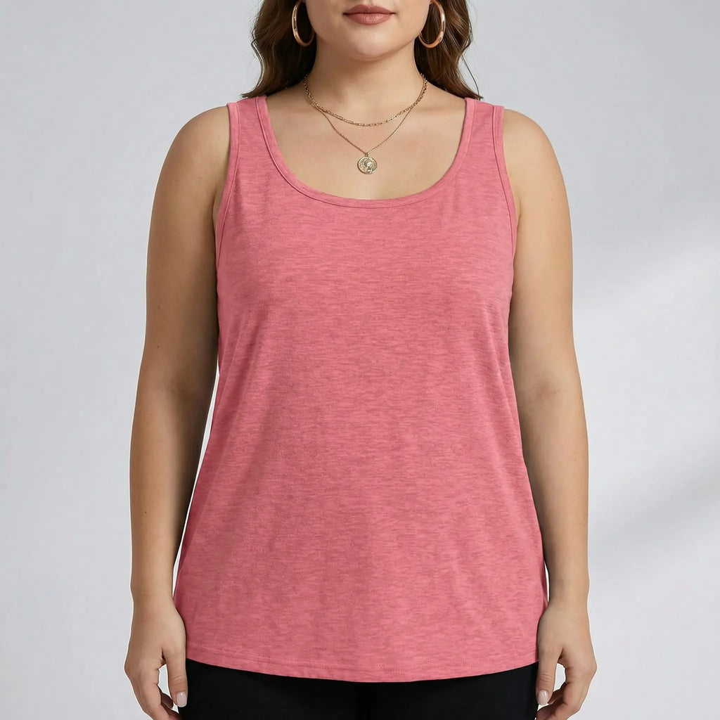 Plus-size mouwloze U-hals tanktop — afbeelding 36