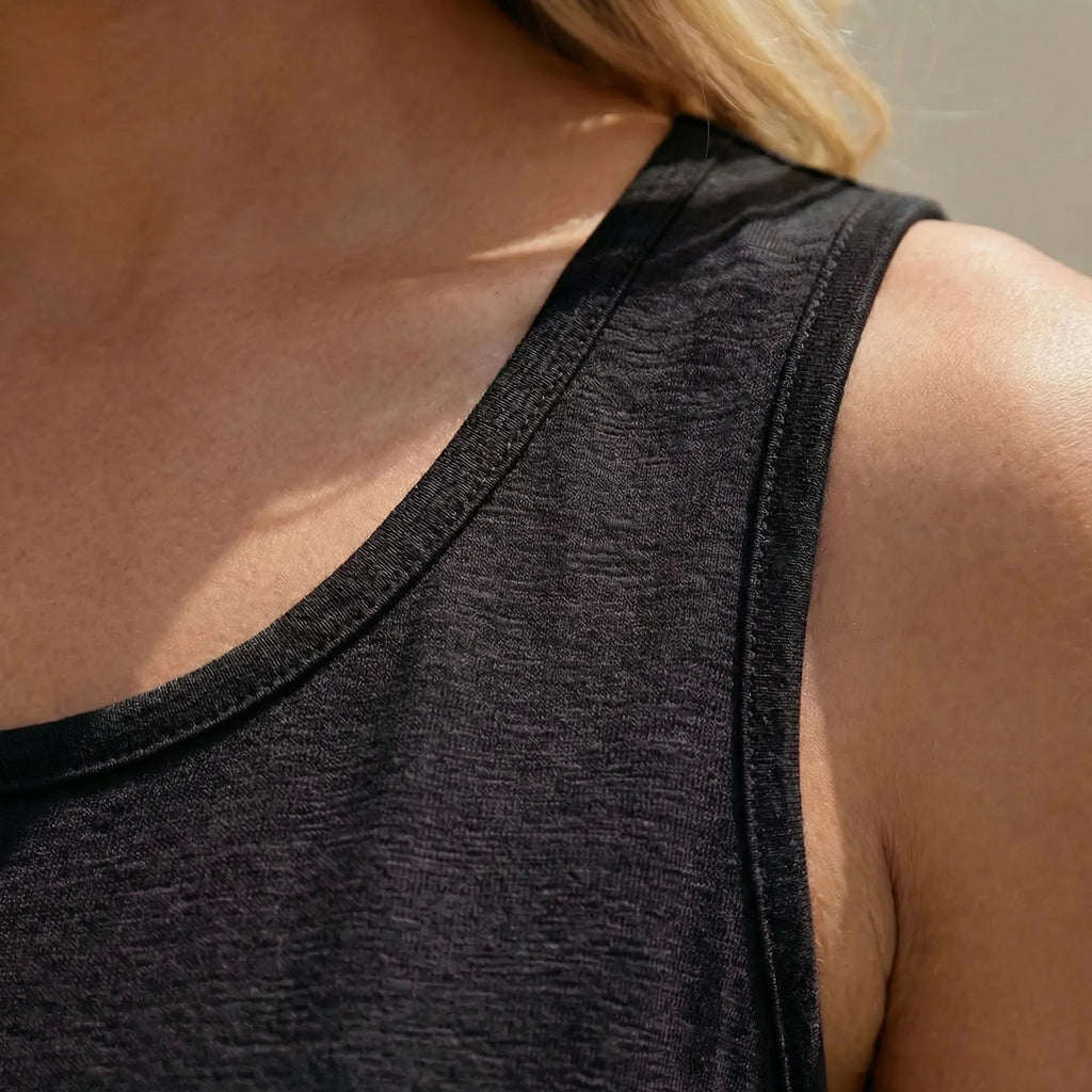 Plus-size mouwloze U-hals tanktop