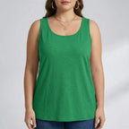 Plus-size mouwloze U-hals tanktop