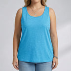 Plus-size mouwloze U-hals tanktop