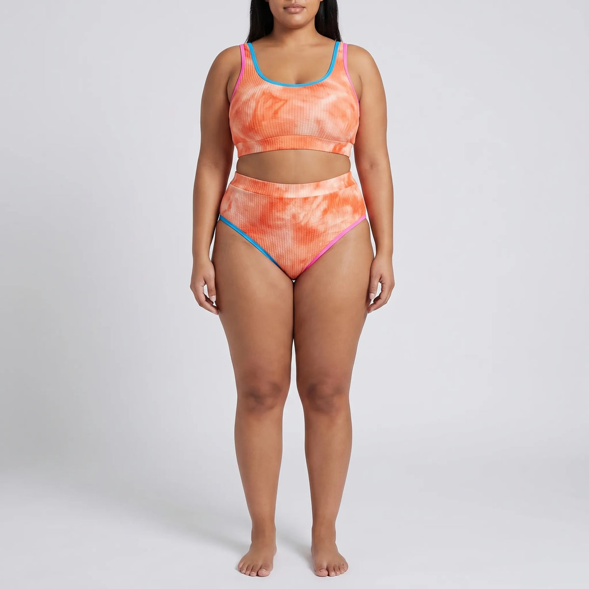 Plus-size tie-dye tweedelige bikiniset