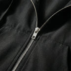 Plus-size lange jas met rits en capuchon