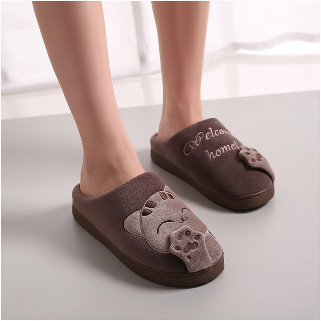 Pluche warme huizen slippers