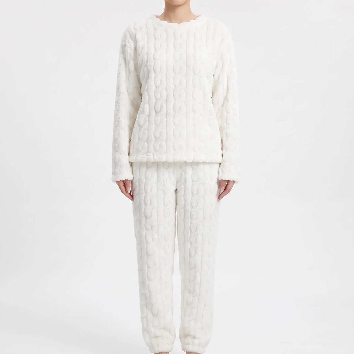 Pluche pyjama-set met lange mouwen
