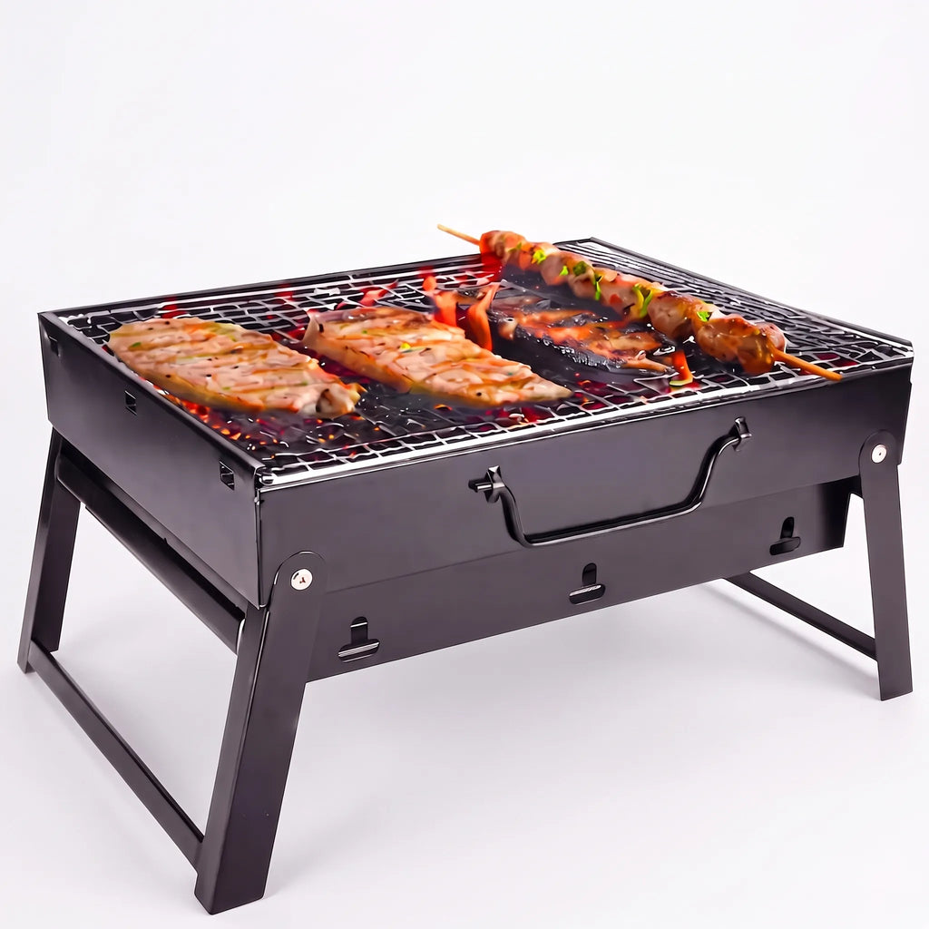 Draagbare opvouwbare houtskoolbarbecue