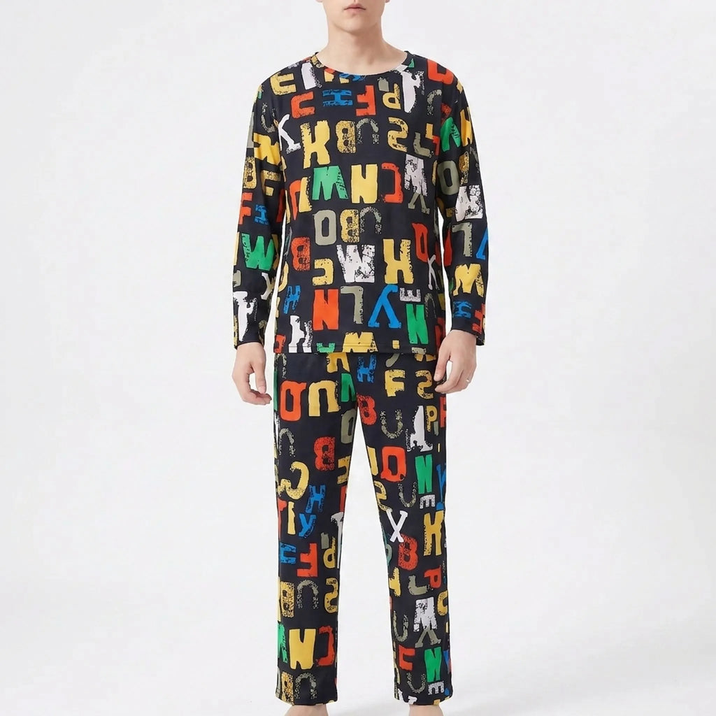 Bedrukte pyjama-set met lange mouwen