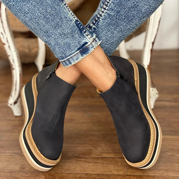 Dames enkellaarzen met comfortabel voetbed