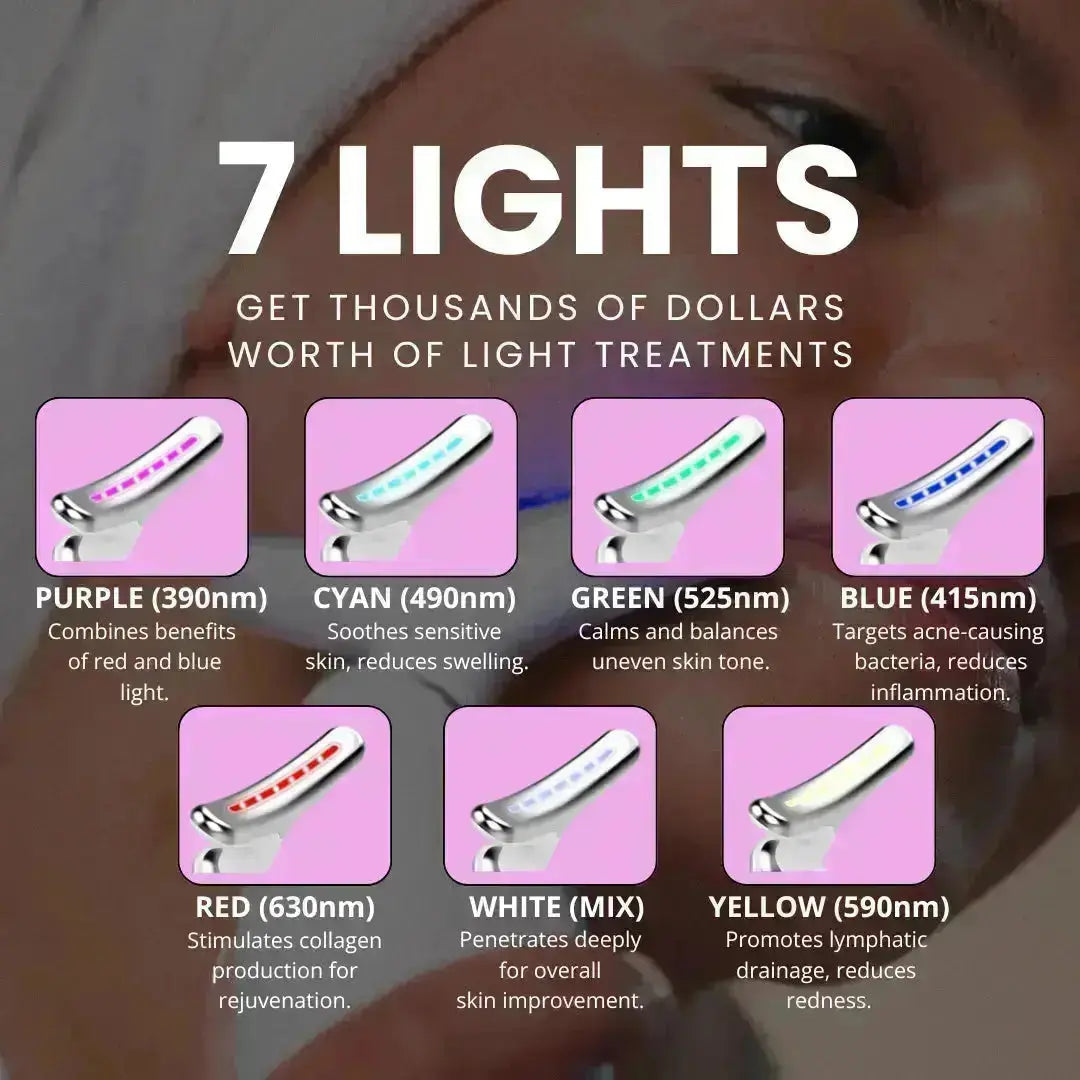 7-in-1 LED gezichtsversteviger & massagetool