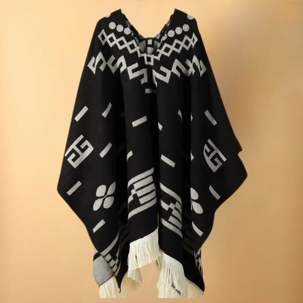 Warme poncho voor heren