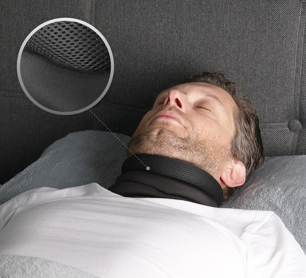 Ergonomische nekondersteuning tegen snurken