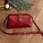 Leder retro crossbody handtas – materiaal: Italiaans gelooid leer — afbeelding 8