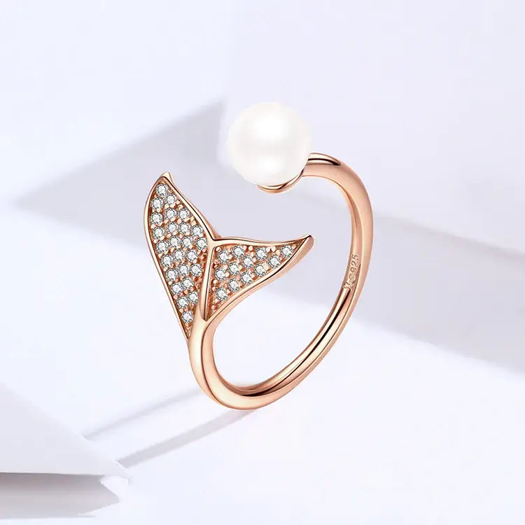 Zeemeermin staart open ring