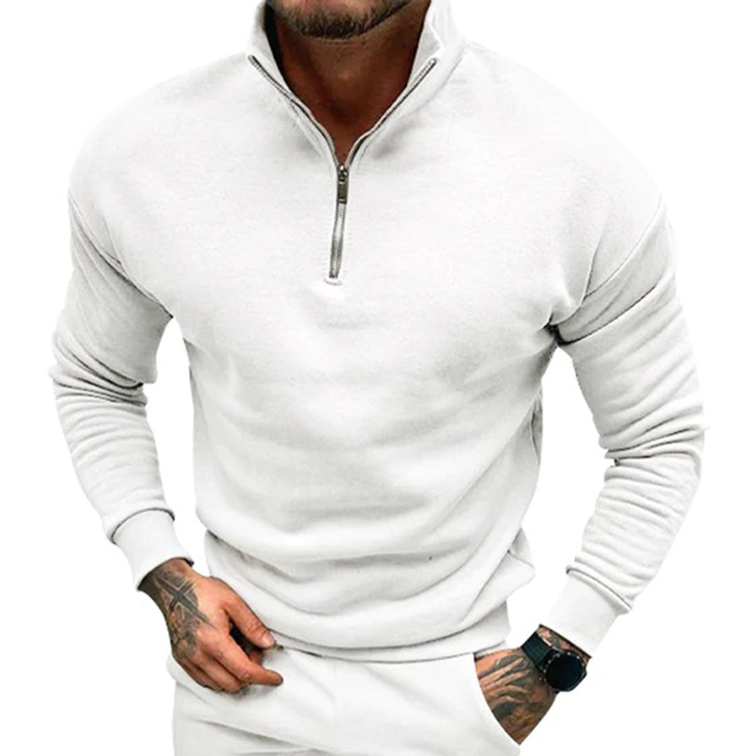 Herensweater met halve rits