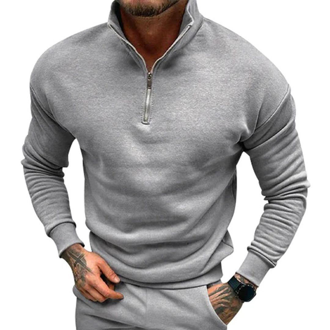 Herensweater met halve rits