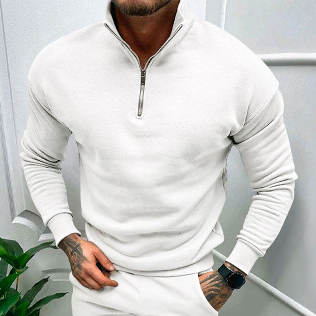 Herensweater met halve rits
