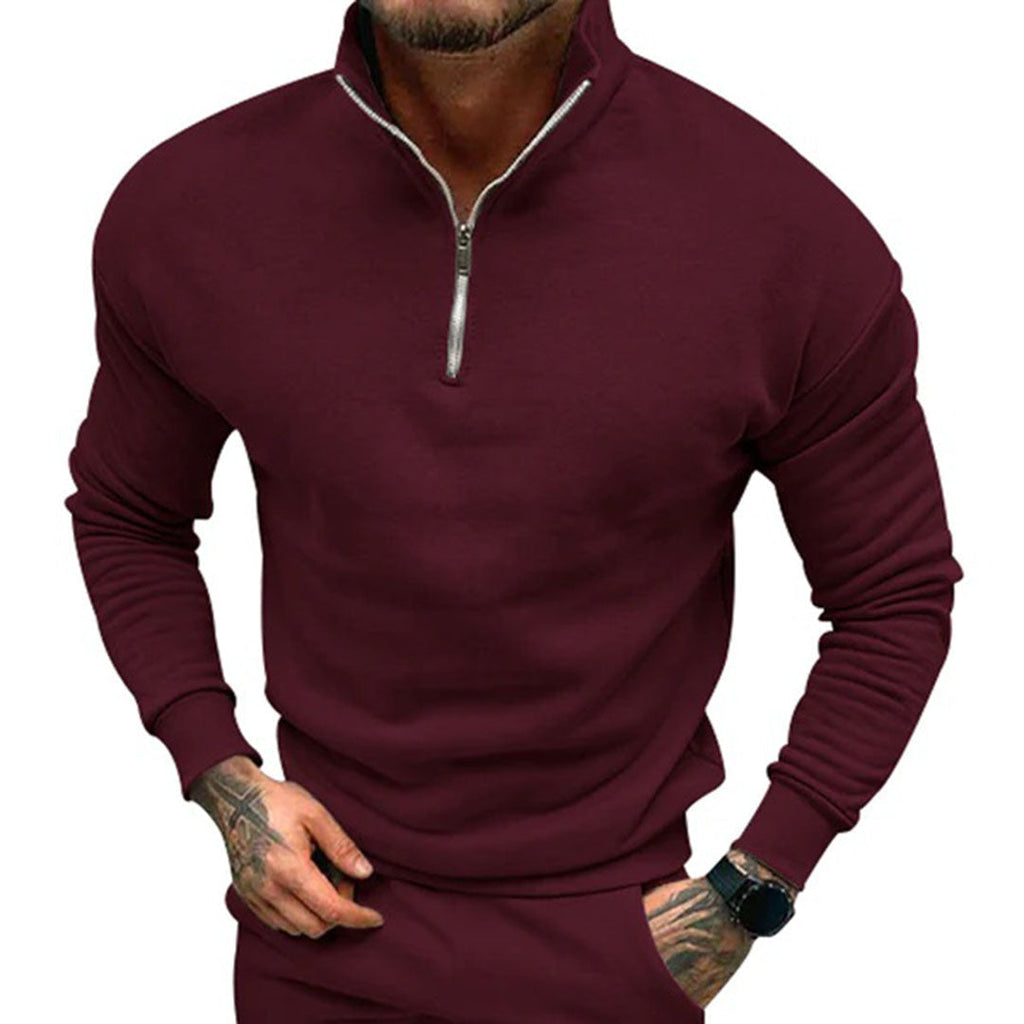 Herensweater met halve rits