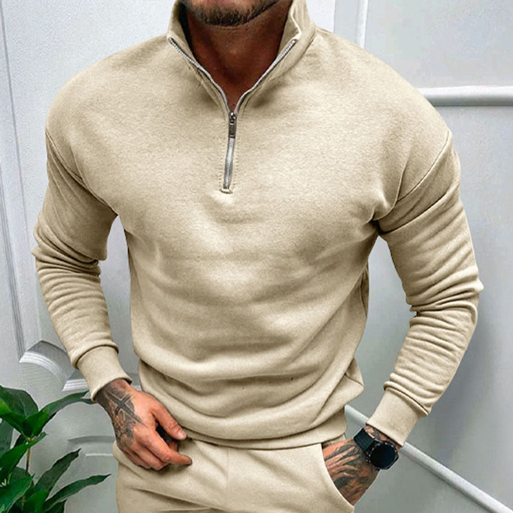Herensweater met halve rits