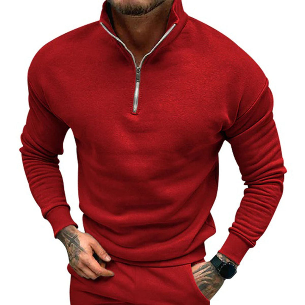 Herensweater met halve rits