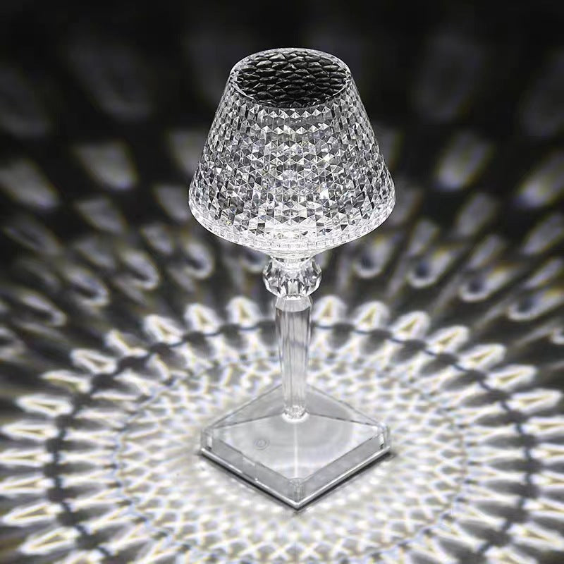 Oplaadbare tafellamp in kristaloptiek