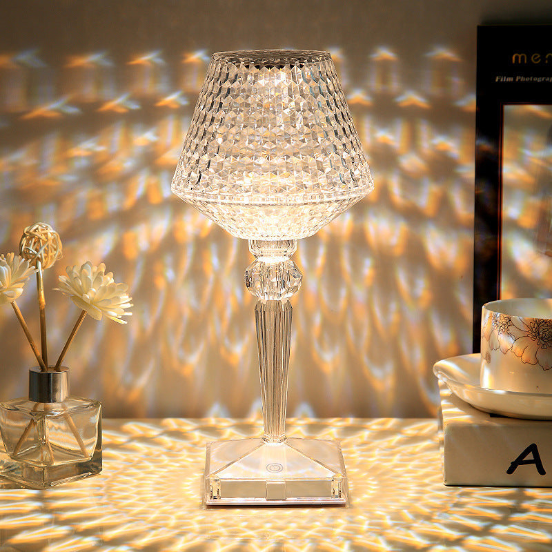 Oplaadbare tafellamp in kristaloptiek