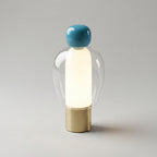 Oplaadbare glazen tafellamp