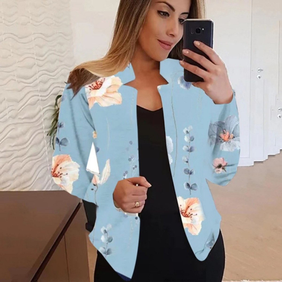 Artistieke damesblazer met ink & wash design — afbeelding 3