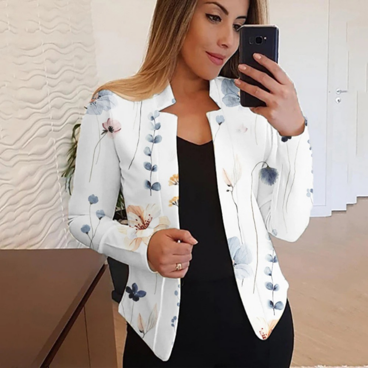 Artistieke damesblazer met ink & wash design — afbeelding 1