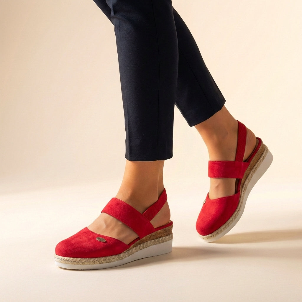 Damesespadrillesandalen met platformzool