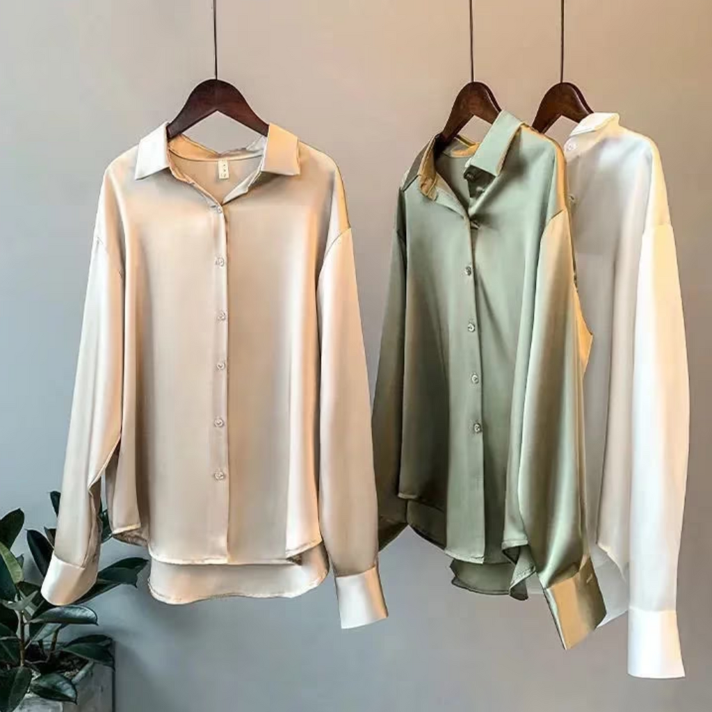 Zijden blouse Regine in retrostijl