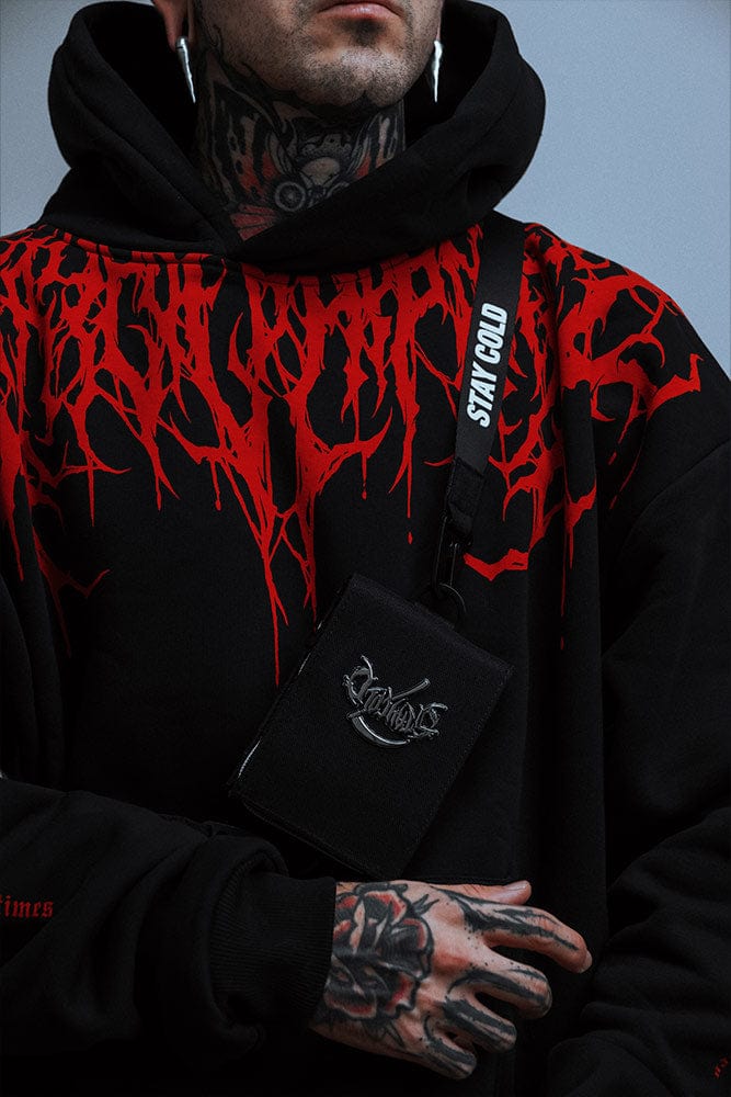 Oversized heavy hoodie met print