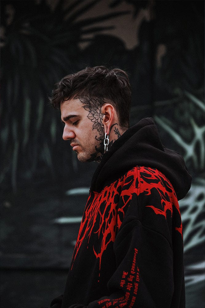 Oversized heavy hoodie met print